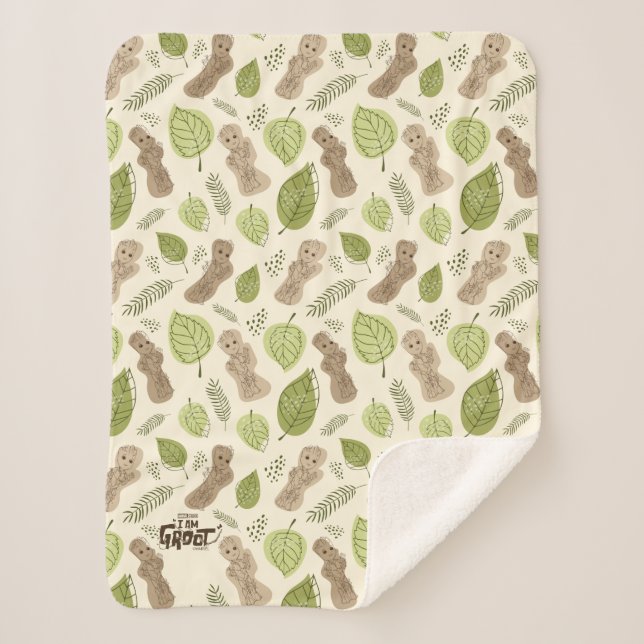 Couverture Sherpa Motif du feuillage Groot (Devant)