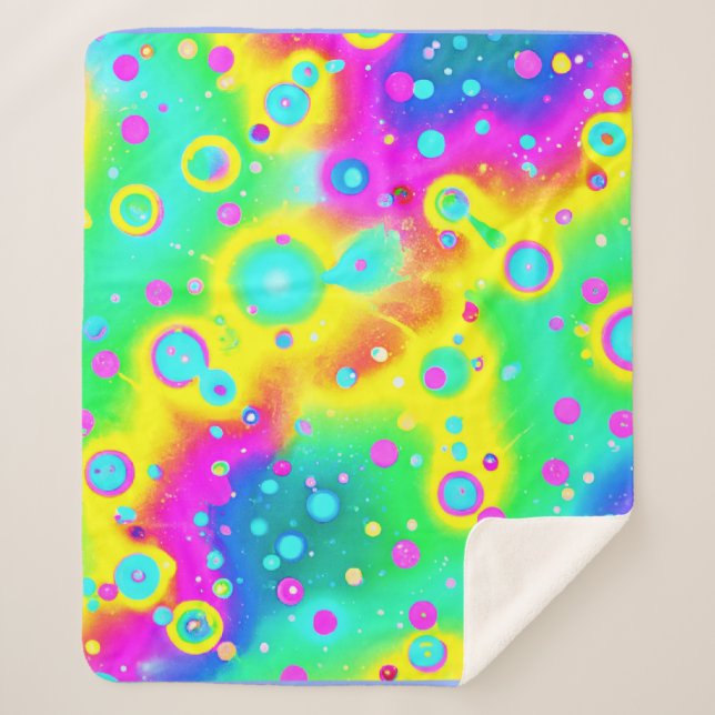 Couverture Sherpa Motif dynamique Neon Blaze (Devant)