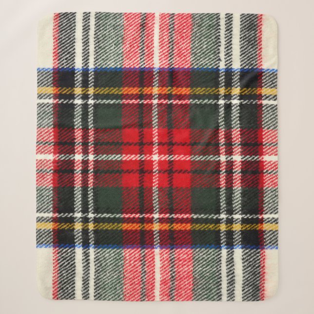 Couverture Sherpa Motif écossais tartan. Laine rouge et blanche plai (Devant)