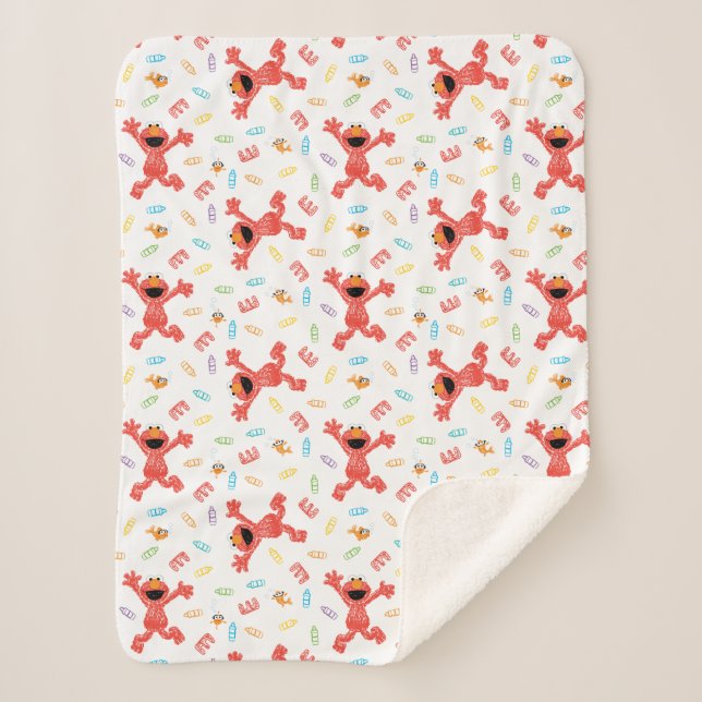 Couverture Sherpa Motif Elmo Crayon (Devant)