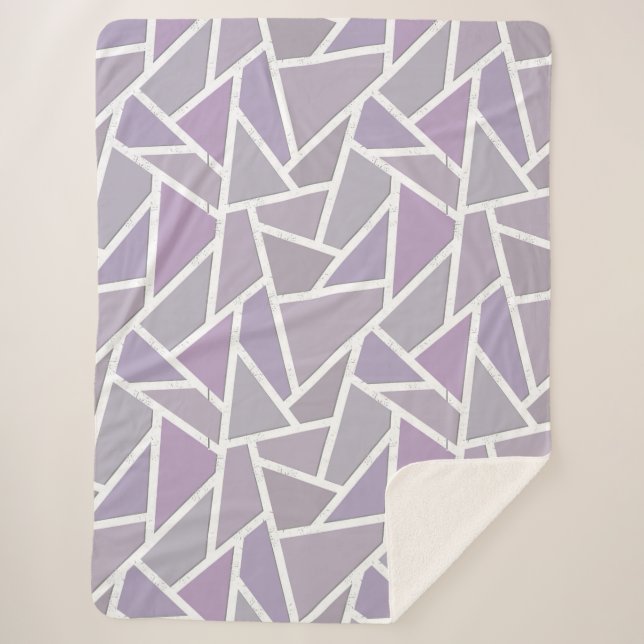 Couverture Sherpa Motif en mosaïque de lavande (Devant)