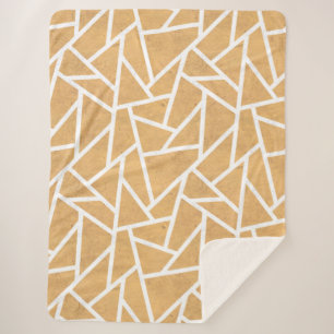 Couverture Sherpa Motif en mosaïque jaune et blanc