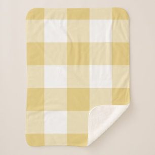 Couverture Sherpa Motif En vichy ocre jaune