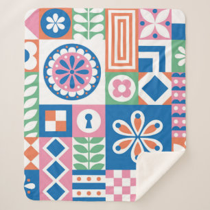 Couverture Sherpa Motif ethnique sans couture. Impression artistique