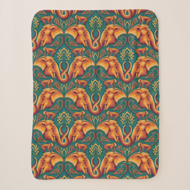 Couverture Sherpa Motif Exotique Tapisserie Safari - Le Lotus Blanc (Devant)