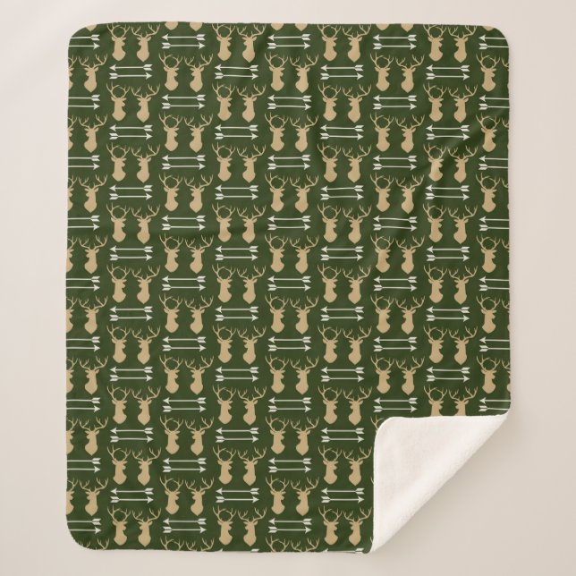 Couverture Sherpa Motif fléché Deer Antler (Devant)