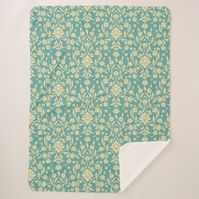 Couverture Sherpa Motif Floral/Damask Sherpa Blanket (Devant)