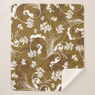 Couverture Sherpa Motif floral incomparable. abstrait, art, arrière