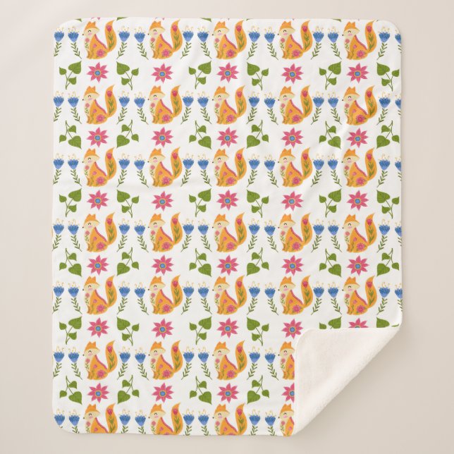 Couverture Sherpa Motif floral rusé assez en pastel (Devant)