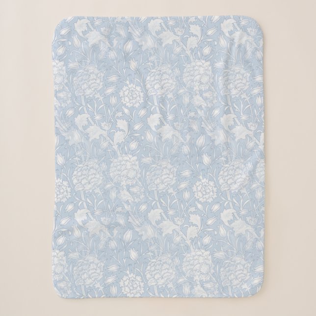 Couverture Sherpa Motif Floral William Morris en bleu (Devant)