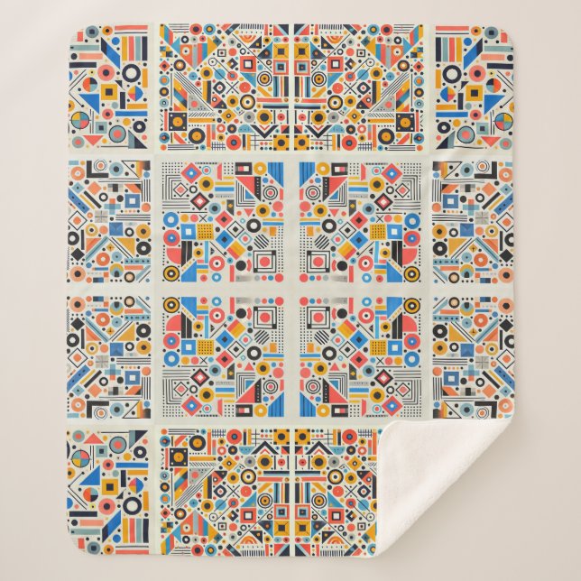 Couverture Sherpa Motif géométrique (Devant)