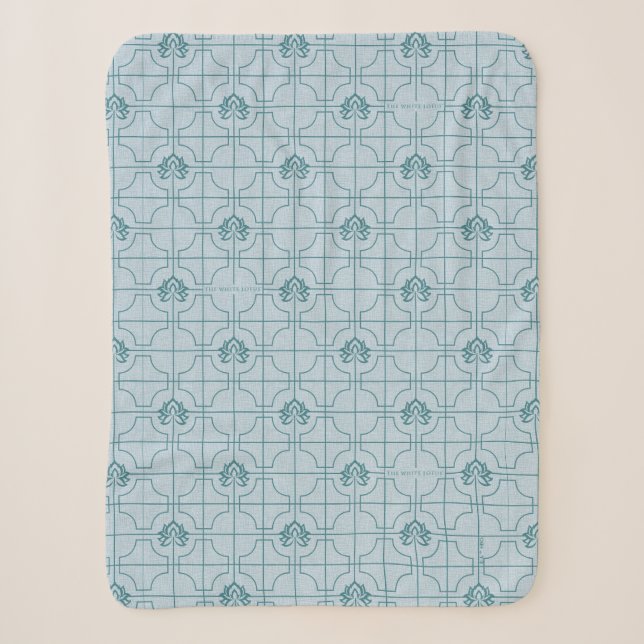 Couverture Sherpa Motif géométrique Lotus Grid - Le Lotus Blanc (Devant)