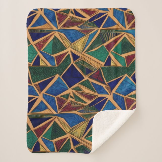 Couverture Sherpa Motif géométrique moderne (Devant)