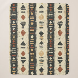 Couverture Sherpa Motif géométrique rustique en boue de coton (4)