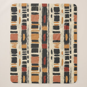 Couverture Sherpa Motif géométrique rustique en boue de Mali (1)
