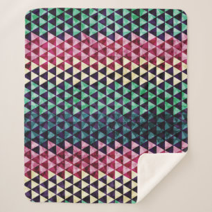 Couverture Sherpa Motif géométrique triangle vintage sans couture