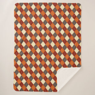 Couverture Sherpa Motif Gingham d'automne