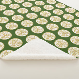 Couverture Sherpa Motif Gold Celtic Dog Trio