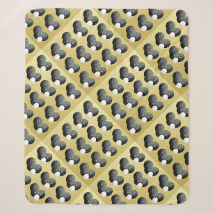 Couverture Sherpa Motif Gold Et Black Lawn Bowls,