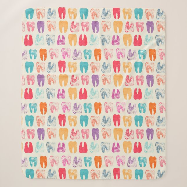 Couverture Sherpa Motif grunge de dent (Devant)