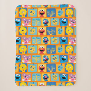 Couverture Sherpa Motif Hanoukka de Sesame Street