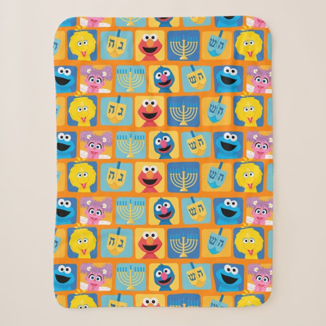 Couverture Sherpa Motif Hanoukka de Sesame Street (Devant)