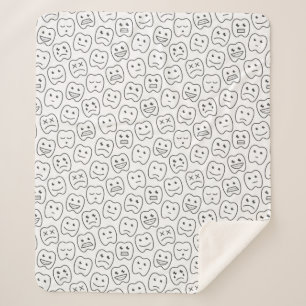 Couverture Sherpa Motif heureux de dents
