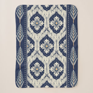 Couverture Sherpa Motif Ikat Floral Paisley