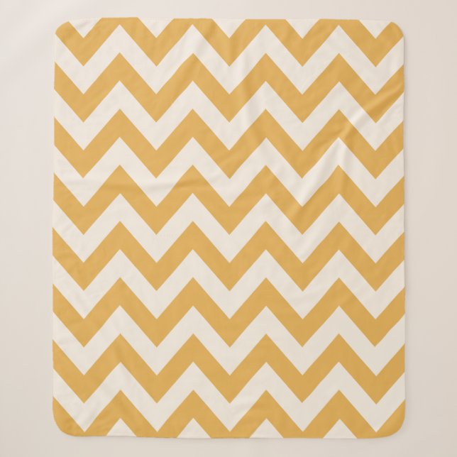 Couverture Sherpa Motif Jaune Chevron Zigzag (Devant)