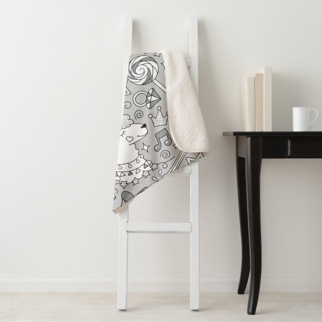 Couverture Sherpa motif lama 4 (En situation)