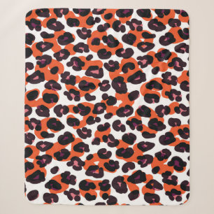 Couverture Sherpa Motif Léopard coloré : Design sans couture.