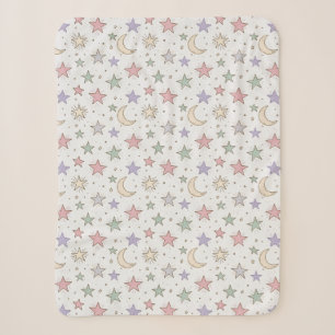 Couverture Sherpa Motif Lune Étoile Fantaisiste