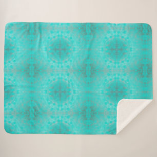 Couverture Sherpa motif marin bleu profond