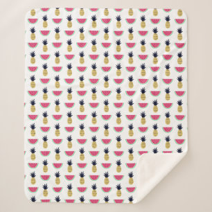 Couverture Sherpa Motif mignon de griffonnage d'ananas et de