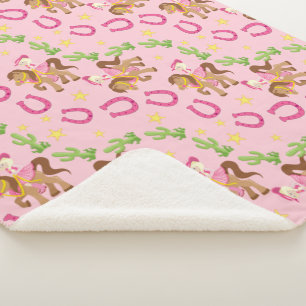 Couverture Sherpa Motif mignon petite fille