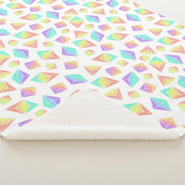 Couverture Sherpa Motif Pastel Rainbow Crystals (3/4)