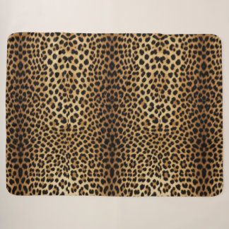 Couverture Sherpa Motif Peau de Léopard