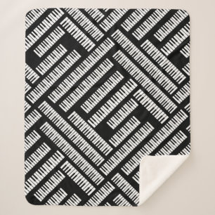 Couverture Sherpa Motif Piano Keys