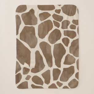Couverture Sherpa Motif Poster de animal de Giraffe d'aquarelle
