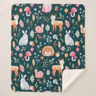 Couverture Sherpa Motif pour enfants en aquarelle technique. fée 