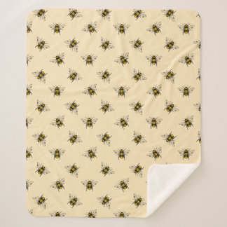 Couverture Sherpa Motif Queen Bee