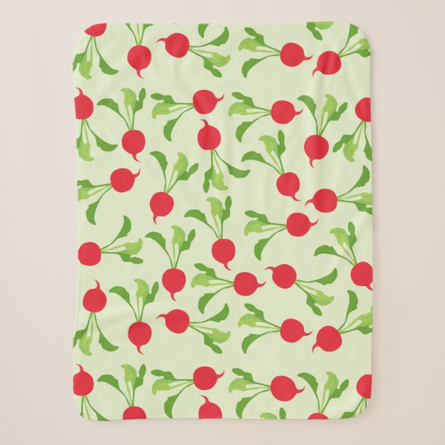 Couverture Sherpa Motif Radish Red Green (Devant)
