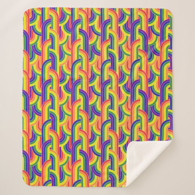 Couverture Sherpa Motif Rainbow moderne (Devant)
