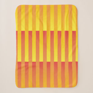 Couverture Sherpa Motif rayé jaune orange