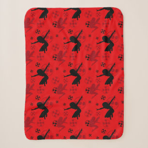 Couverture Sherpa Motif rouge de la silhouette de Ladybug