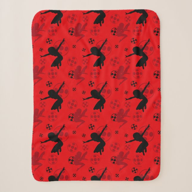 Couverture Sherpa Motif rouge de la silhouette de Ladybug (Devant)