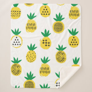 Couverture Sherpa Motif sans ananas. Design enfant.