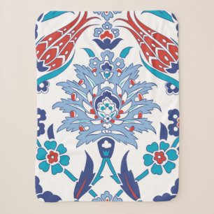 Couverture Sherpa Motif sans couture au style turc traditionnel