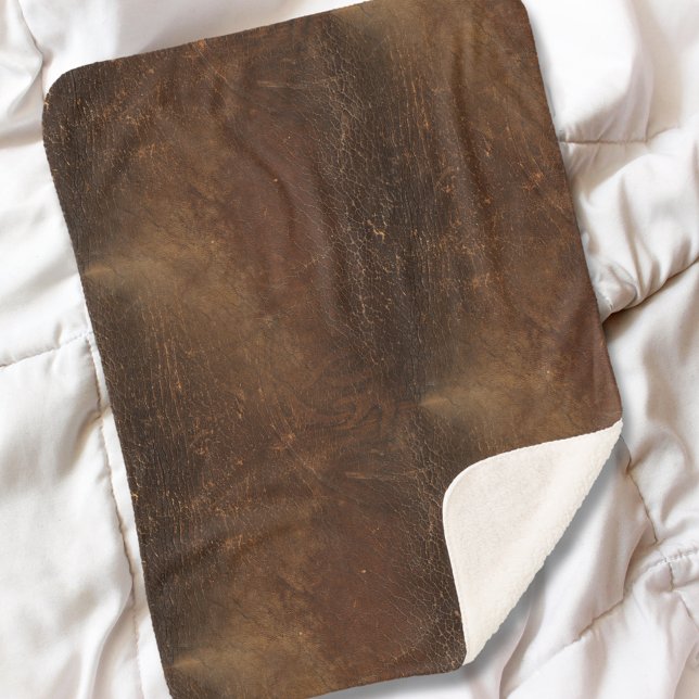 Couverture Sherpa Motif sans couture de marque Faux en cuir (Créateur téléchargé)