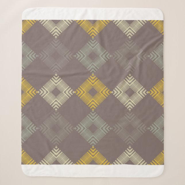 Couverture Sherpa motif sans couture pois. Mosaïque de figu ethnique (Devant)